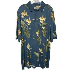 Tommy Bahama 75% Silk Men's Floral Polo Size M